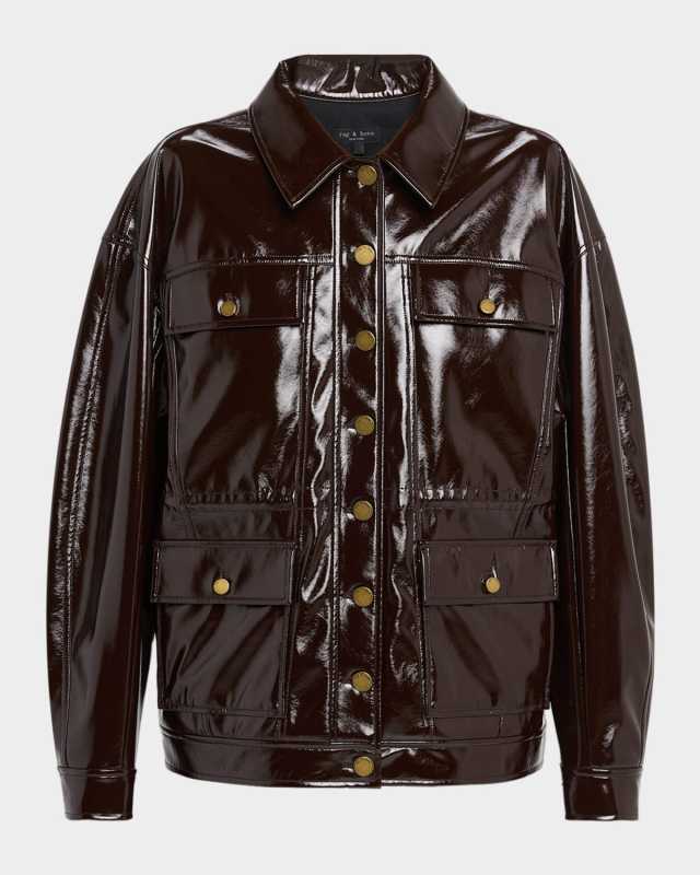 Amy Faux Patent Leather Jacket